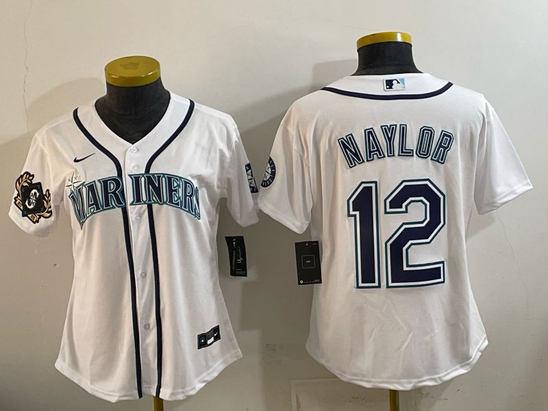 Youth Seattle Mariners #12 Naylor White Game 2026 Nike MLB Jersey style 05